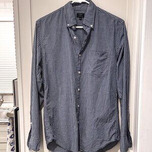 J Crew Mini Gingham Check Poplin Shirt